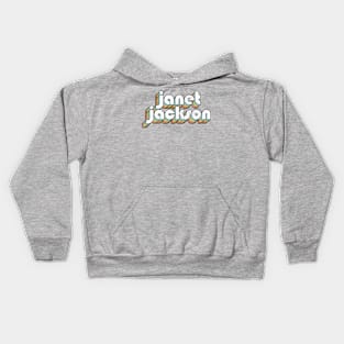 Janet Jackson - Retro Rainbow Letters Kids Hoodie